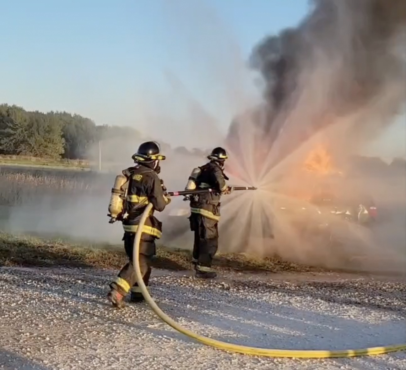 Fire apparatus at the heart of the fire